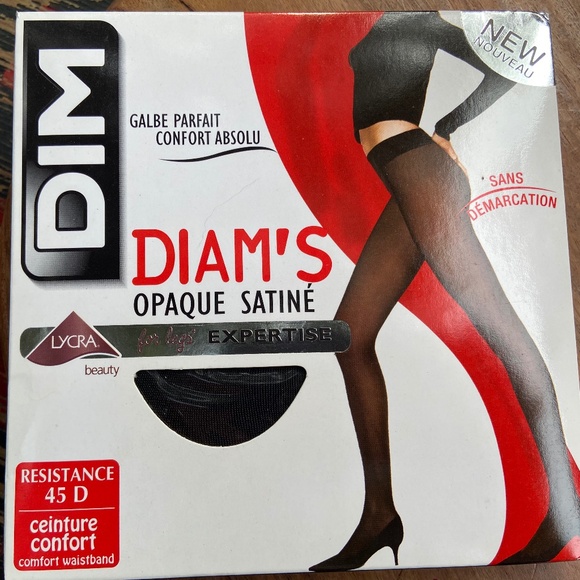 DIM Vintage hosiery Bundle. 3 pairs: 2 black, 1 naturel - Picture 7 of 15